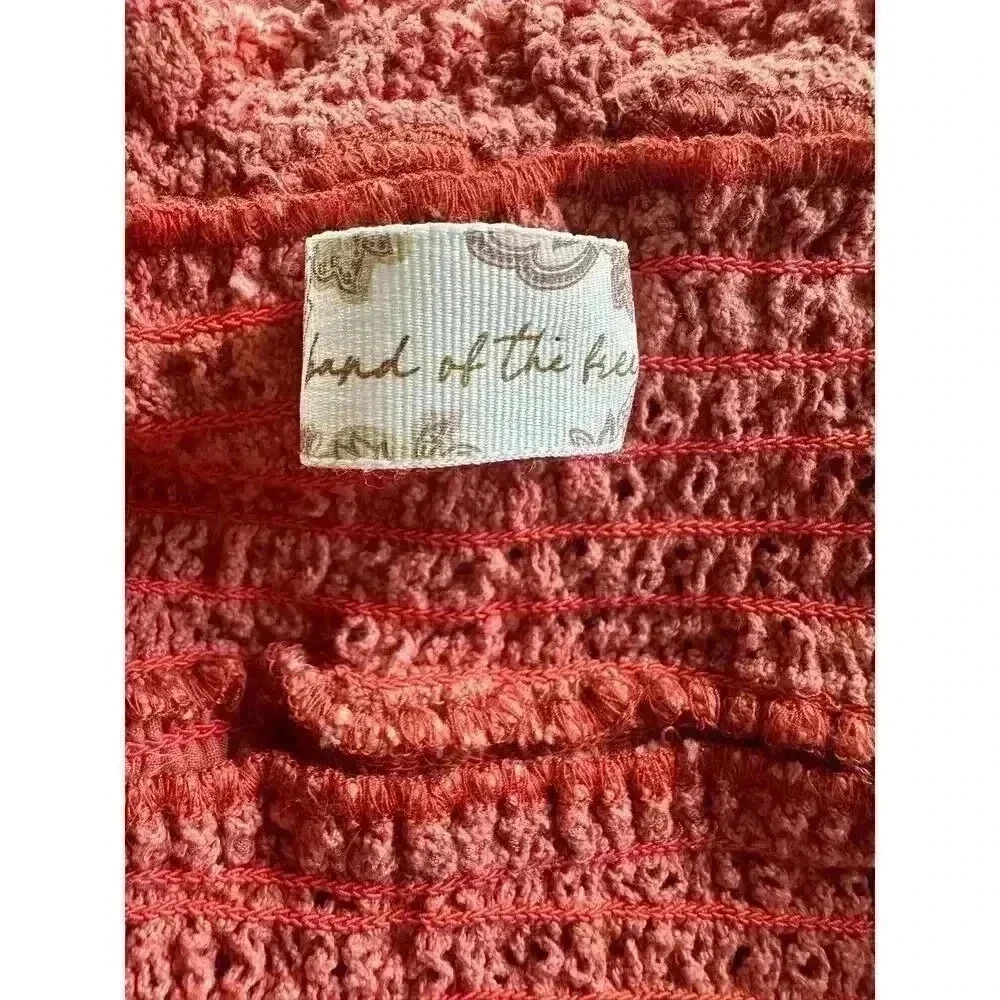 NWOT Band of the Free Women’s Small Cropped Boho Blouse Color Brick - Picture 5 of 5